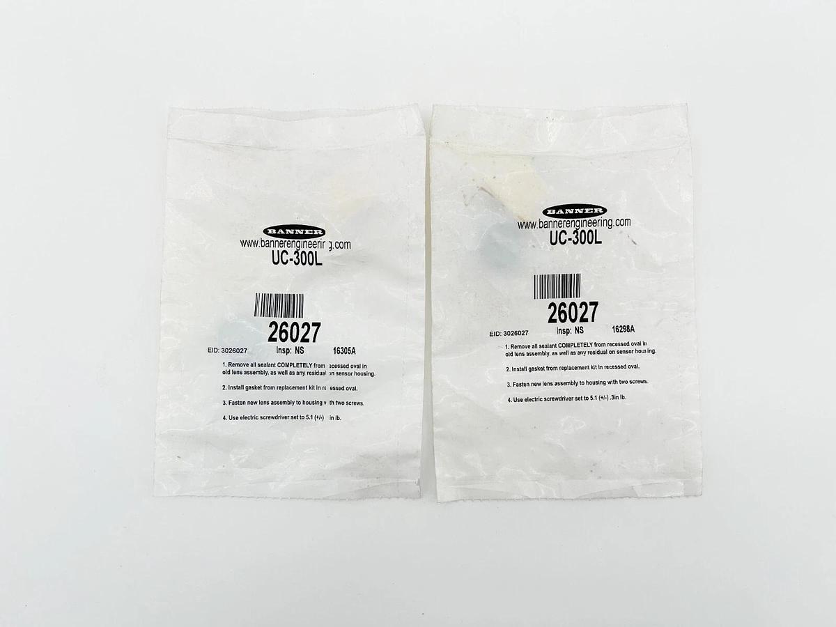 New Lot of 2 Banner Engineering 26027 Mini Beam Replacement Lens UC-300L