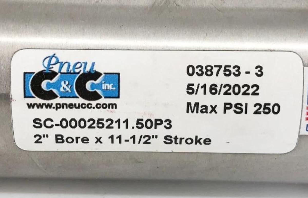 New C&C SC-00025211.50P3 Cylinder 2" Bore 11-1/2" Stroke - No Box