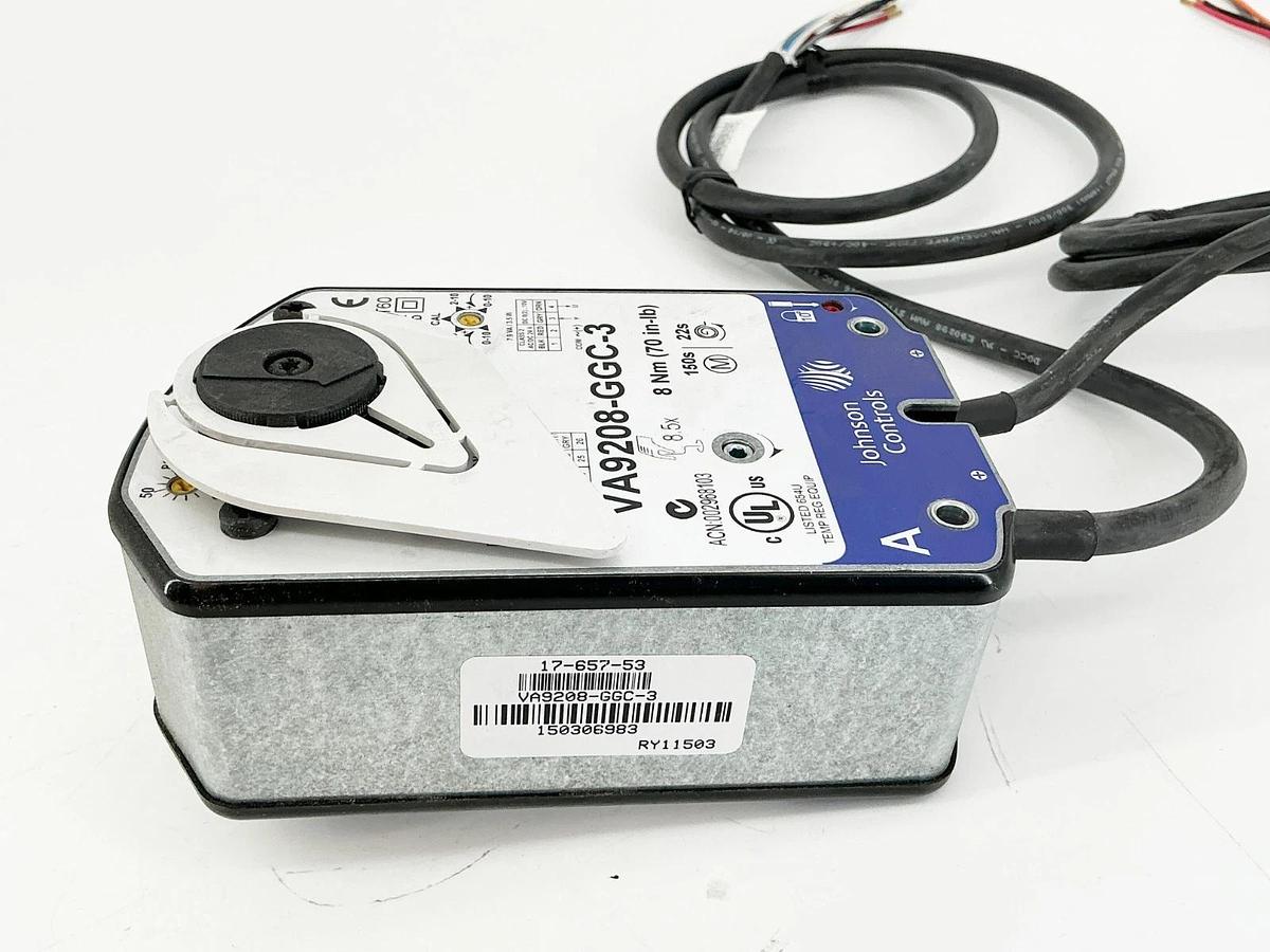 New Johnson Controls VA9208-GGC-3 Electric Actuator 7 IN-LB 24V 50/60Hz