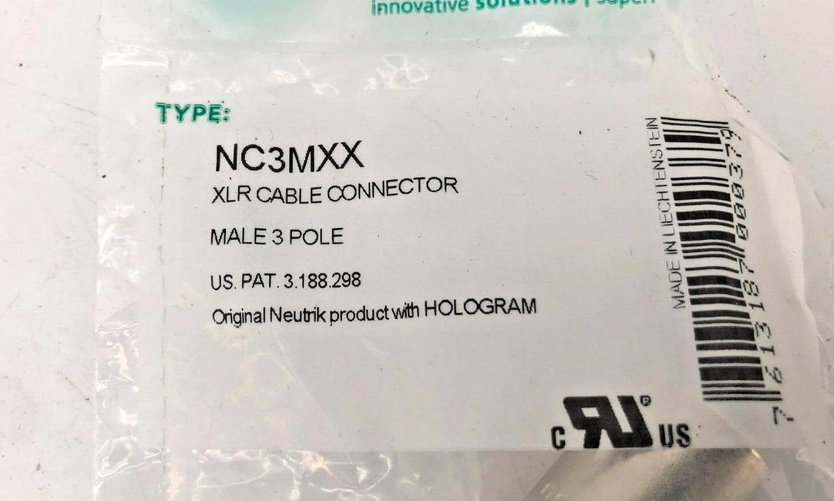 Lot of 6 New Neutrik NC3MXX Male XLR Connectors 3 Pin