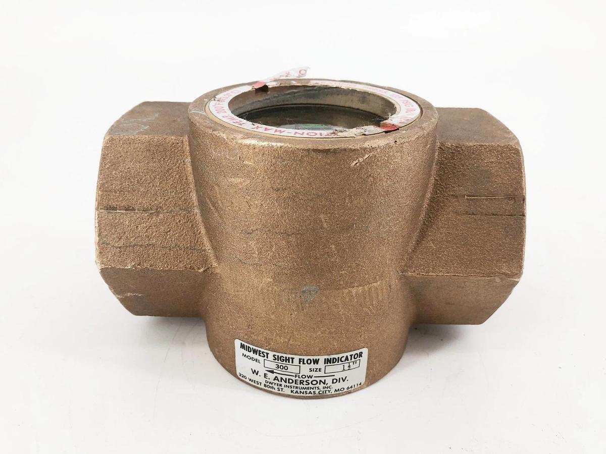 New Dwyer SFI-300-1-1/2 Sight Flow Indicator Size 1-1/2" 125psig - No Box