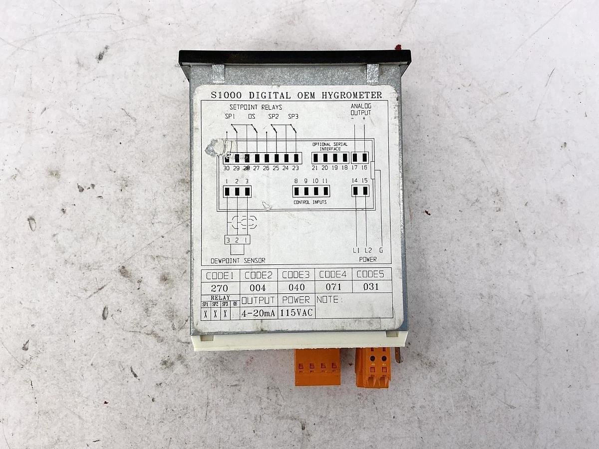 Used Kahn 75-1625-5-1 Pneumatech S1000 Digital OEM Hygrometer Analog 115VAC