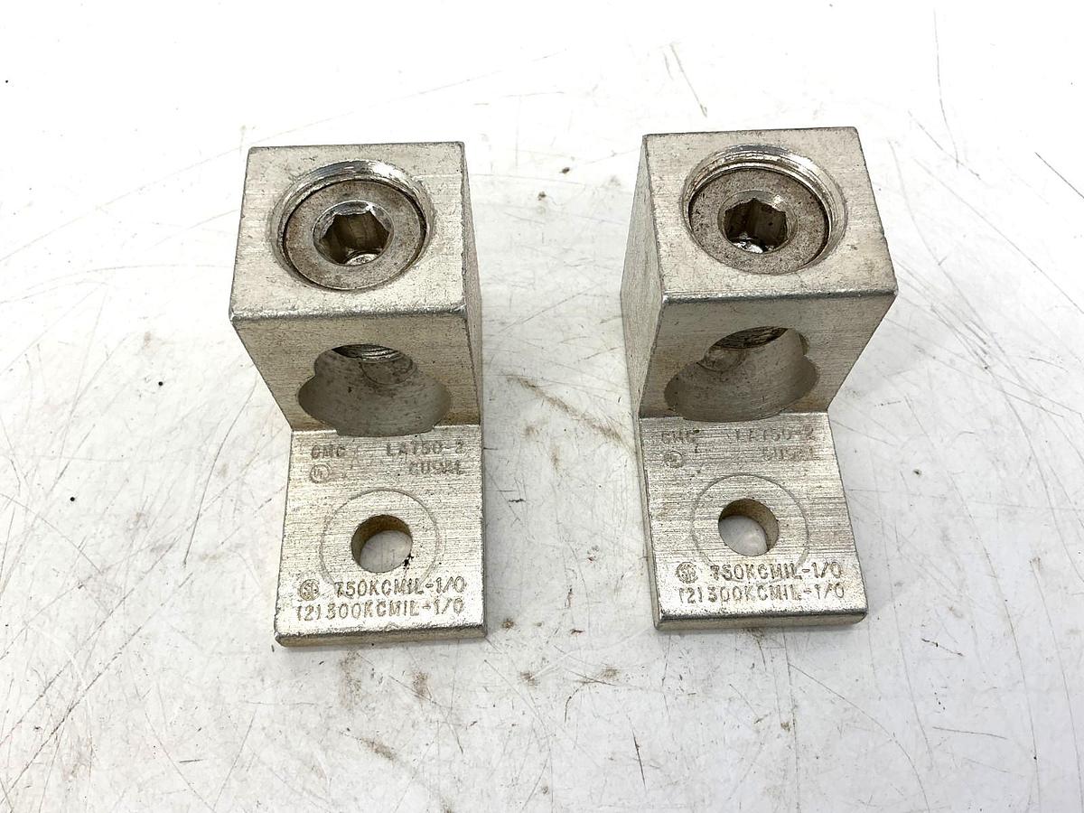 Used Lot of 2 CMC LA750-2 Terminal Lug 750KCMIL-1/0 121300KCMIL-1/0 CU9AL