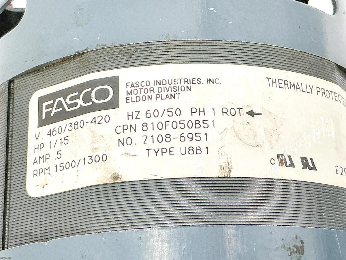 Used Fasco 7108-6951 Electric Motor 460V 1/15HP .5A 1500RP 1PH U8B1
