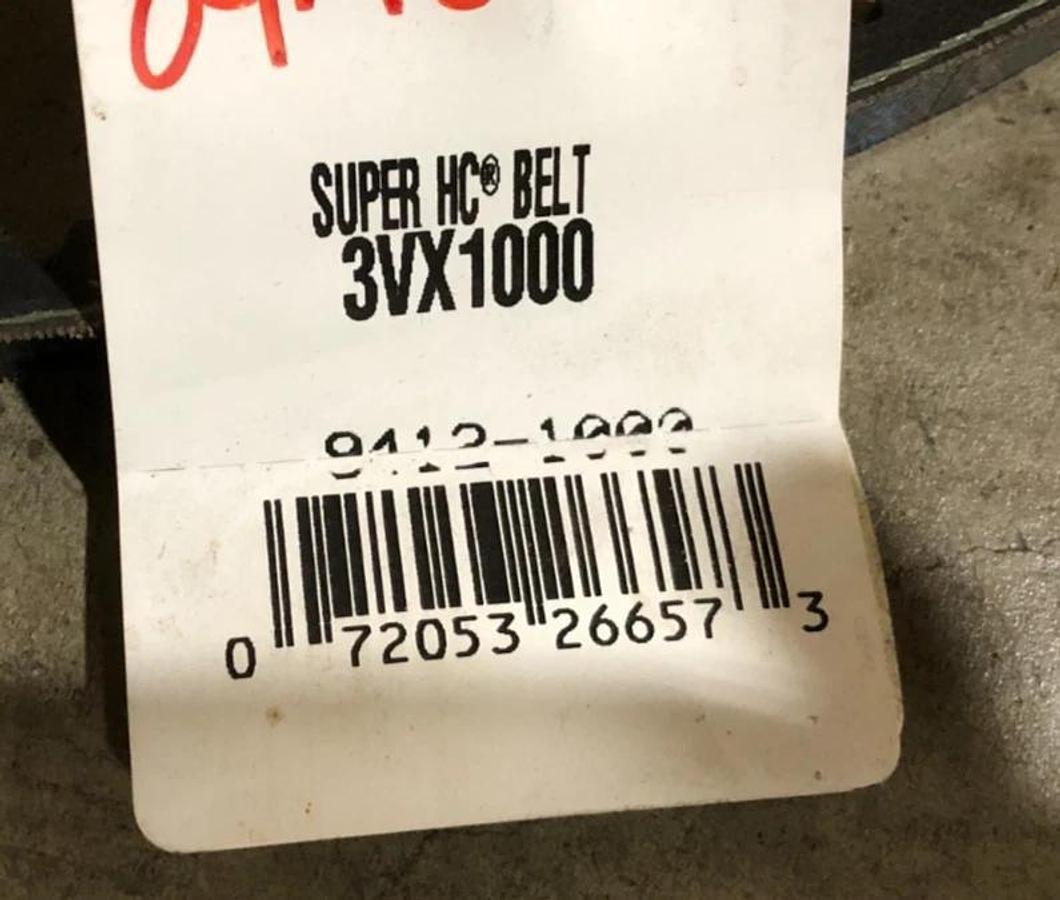 Lot of 2 New Gates 3VX1000 Super HC Cogged V-Belts 9412-1000 - No Box