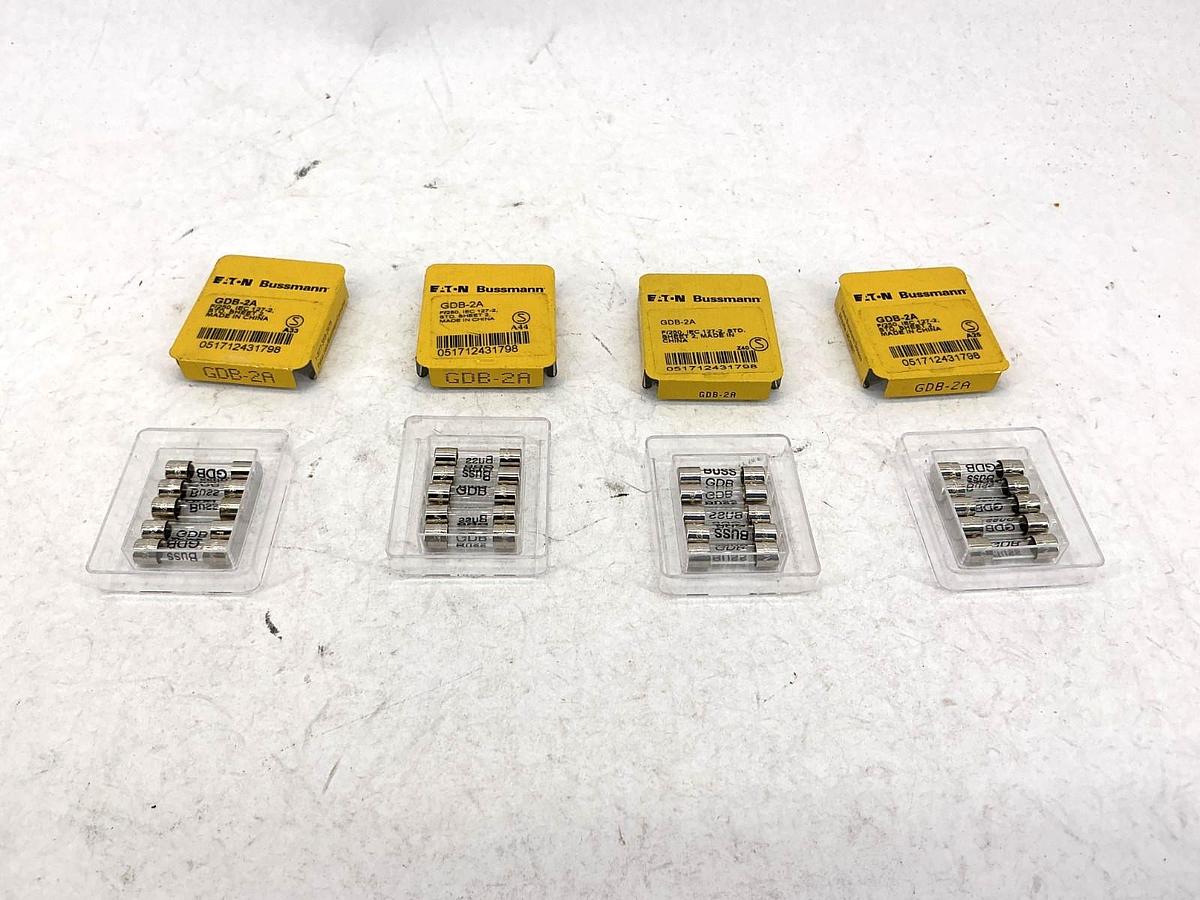 Lot of 20 New Bussmann GDB-2A Glass Mini Fuses 2A 250V
