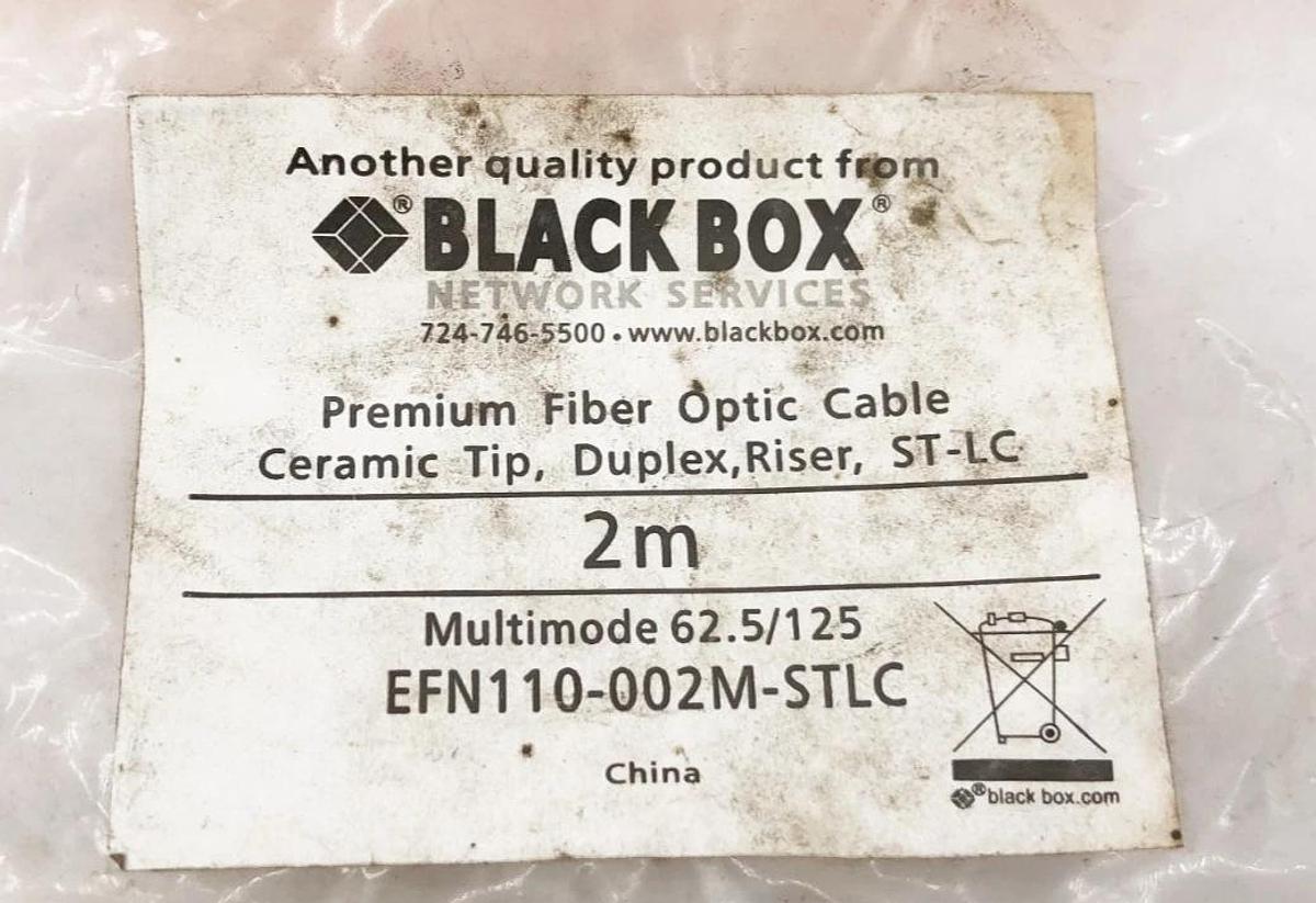 New Black Box EFN110-002M-STLC Fiber Optic Patch Cable Multimode 62.5/125