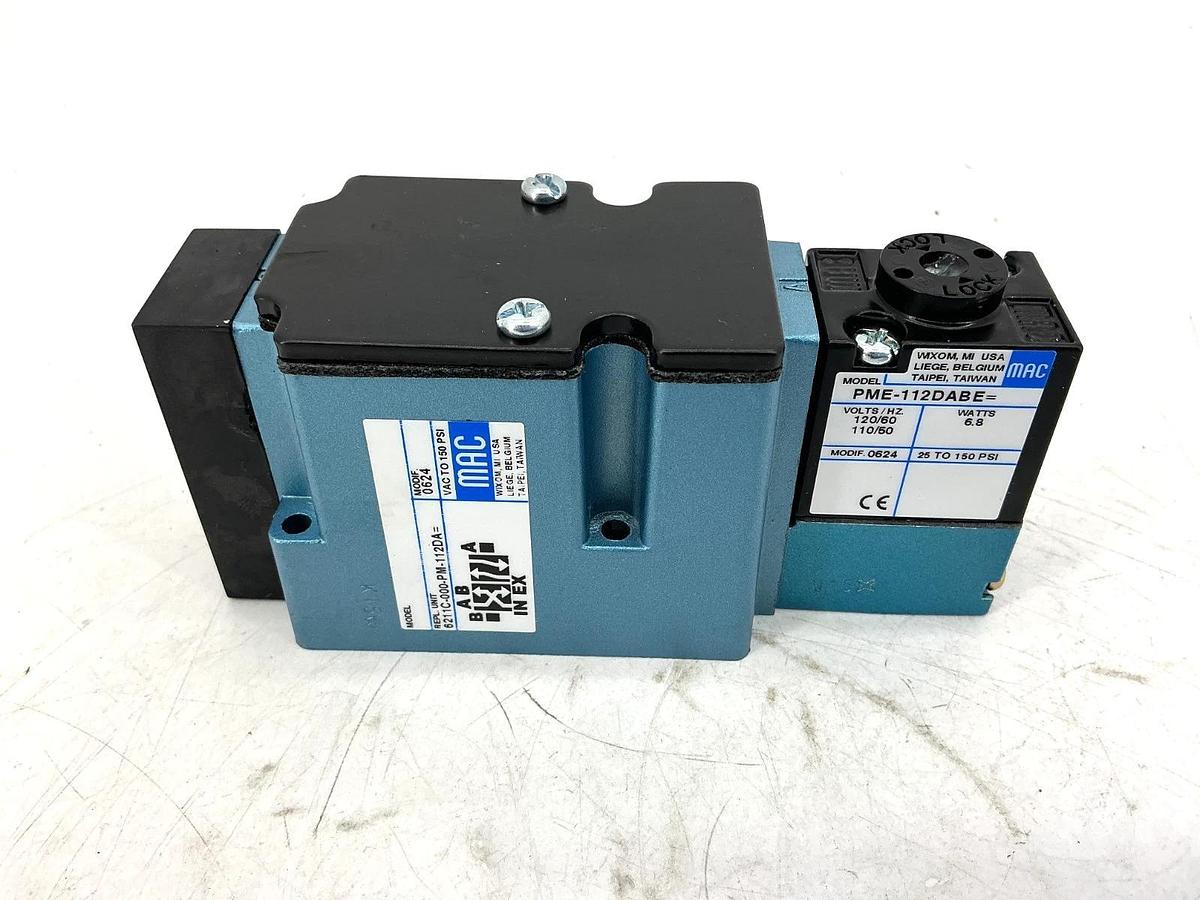 New MAC Valves 6211C-000-PM-112DA Solenoid Valve 4-Way 6.8Watts 150PSI 110/120V