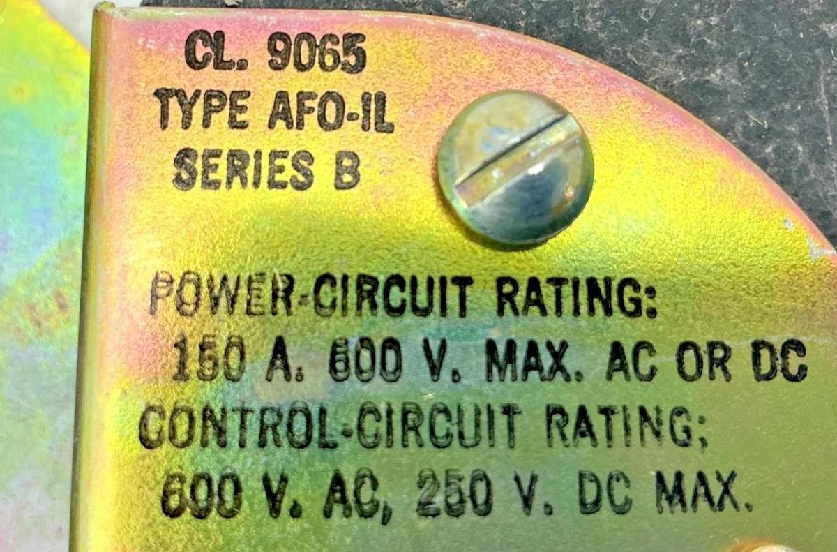 New Square D 9065-AFO-1L Ser B Thermal Overload Relay BiMetallic 150A 600VAC