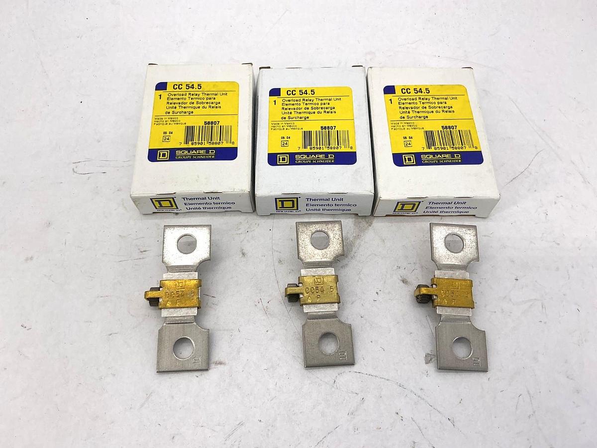 Lot of 3 New Square D CC54.5 Overload Relay Thermal Unit