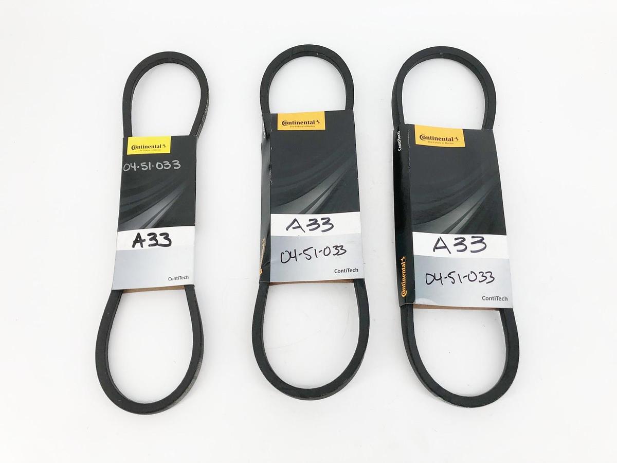 Lot of 3 New Continental A33 HY-T Plus V-Belts 4L360 - No Box