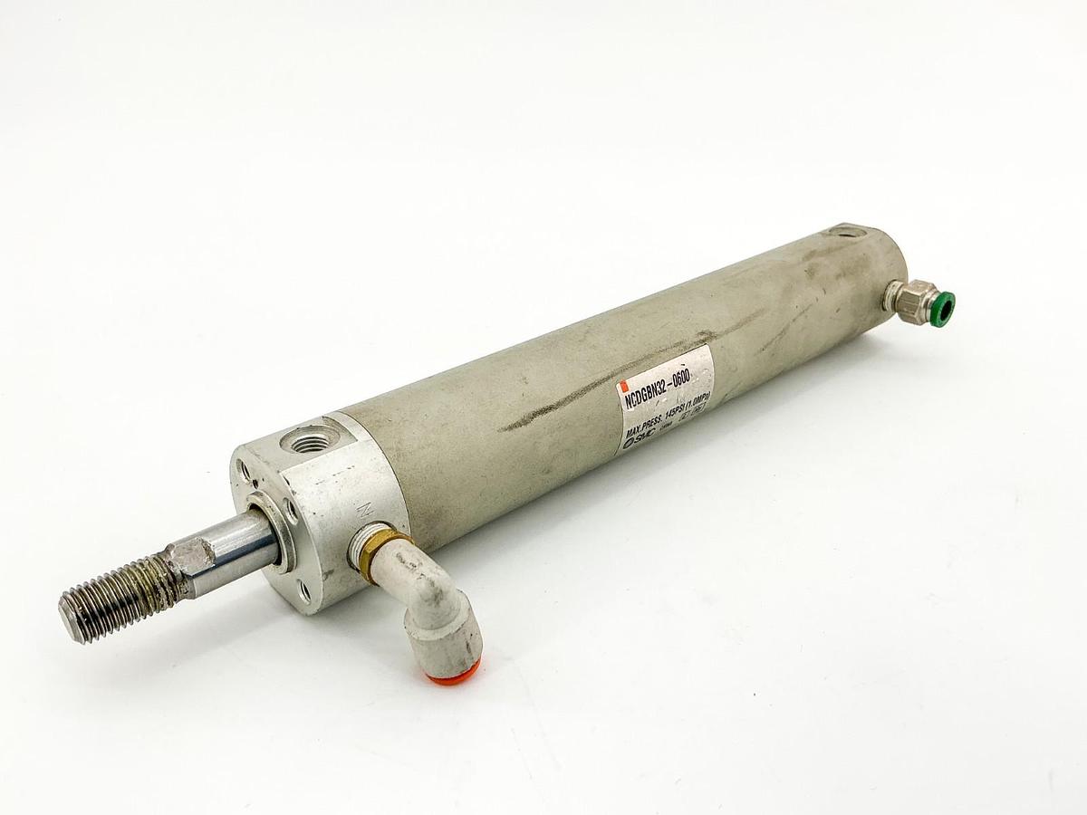 Used New SMC NCDGBN32-0600 Pneumatic Cylinder 145PSI 1-1/4" Bore 6"