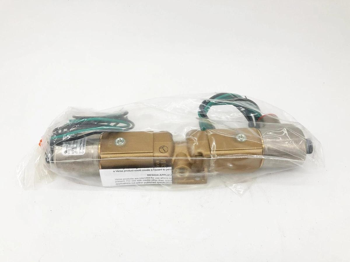 New Versa VGG-3321-C14-PC-A120 Air Valve 3-Way 2-Position Brass 120V 60Hz