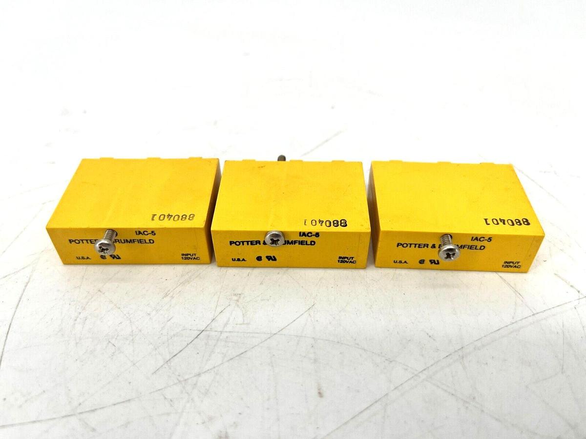 Lot of 3 New Potter & Brumfield IAC-5 AC Input Modules 120VAC