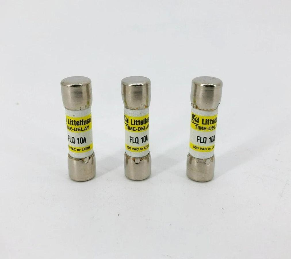 Lot of 3 New Littelfuse FLQ10A Time Delay Fuses 500V 10A