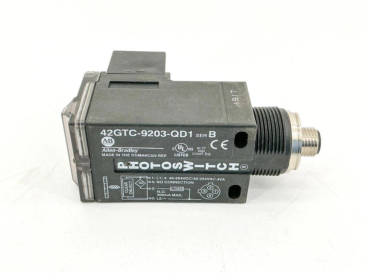 New Allen Bradley 42GTC-9203-QD1 Photoswitch Sensor 264V 300mA Ser.B - No Box