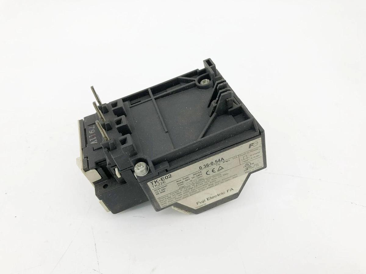 Used Lot of 2 Fuji Electric TK-E02-54 Thermal Overload Relays 0.36-0.54A
