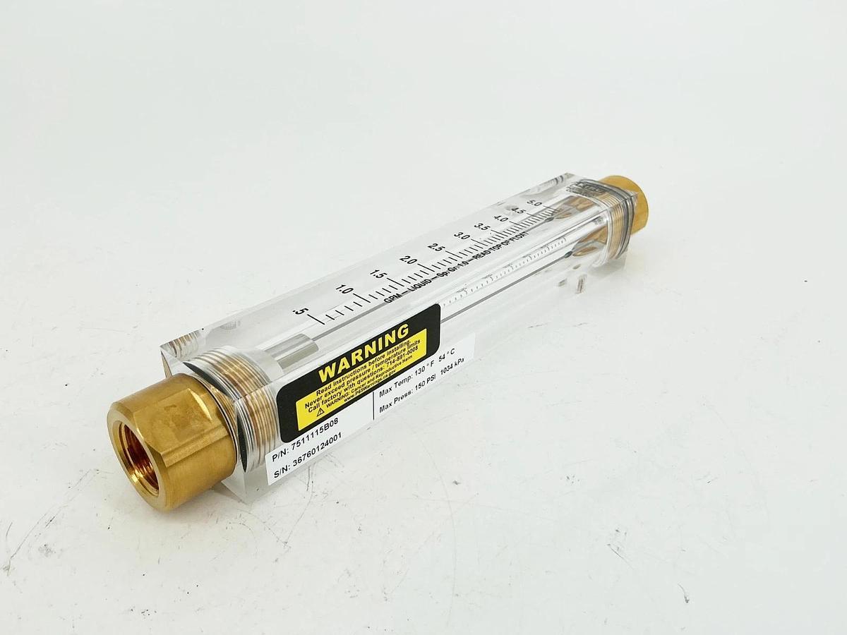 New King Instrument Co. 7511115B08 Flow Meter 150PSI 5GPM 1/2" NPT