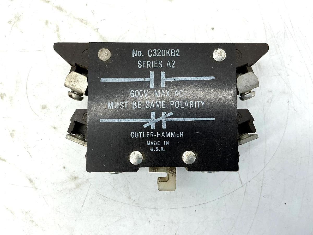 Used Cutler-Hammer C320KB2 Ser A2 Auxiliary Contact 1NO/1NC 600VAC Max