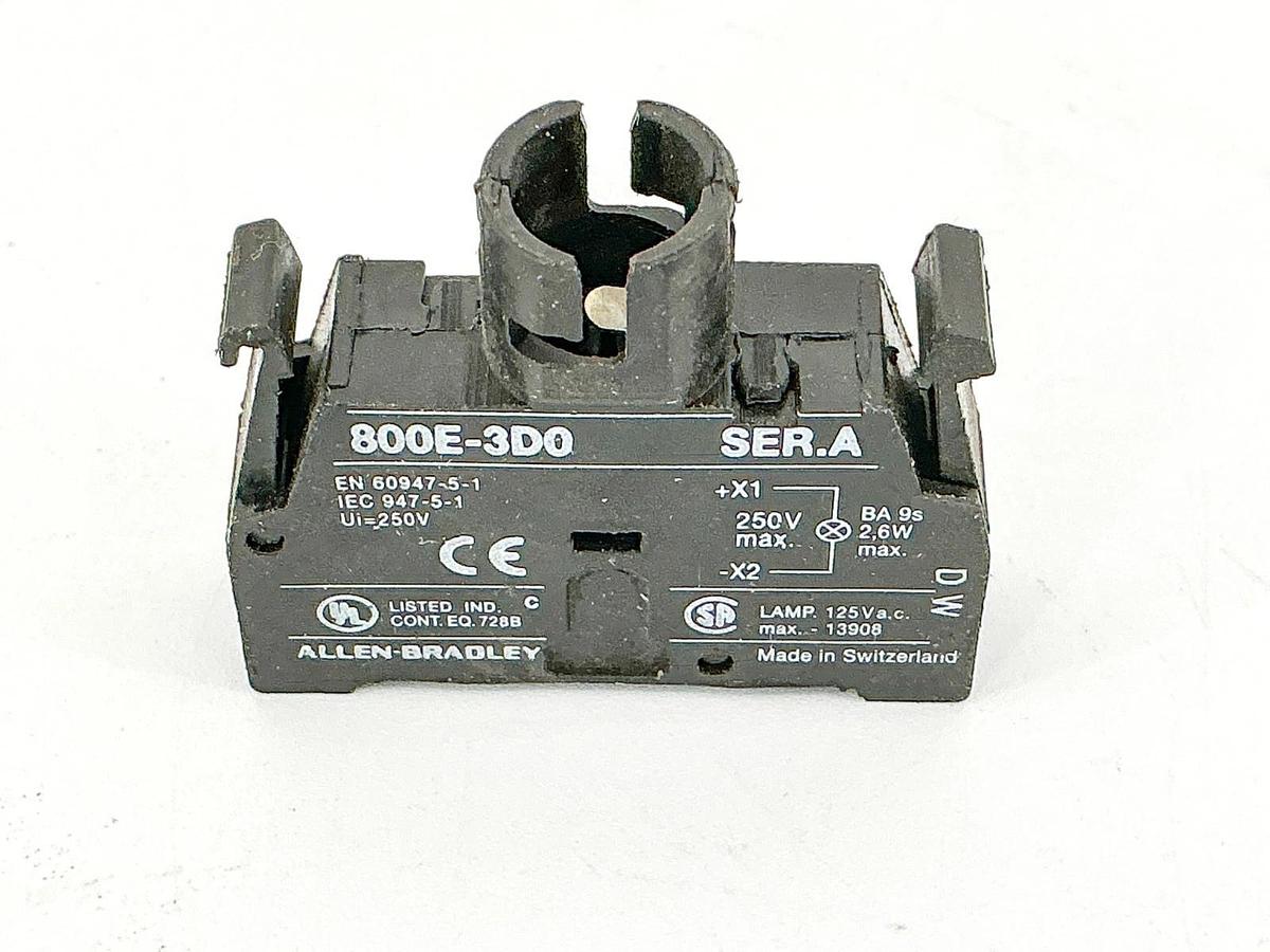 New Lot of 2 Allen Bradley 800E-3D0 Lamp Module 250V Ser.A - No Box