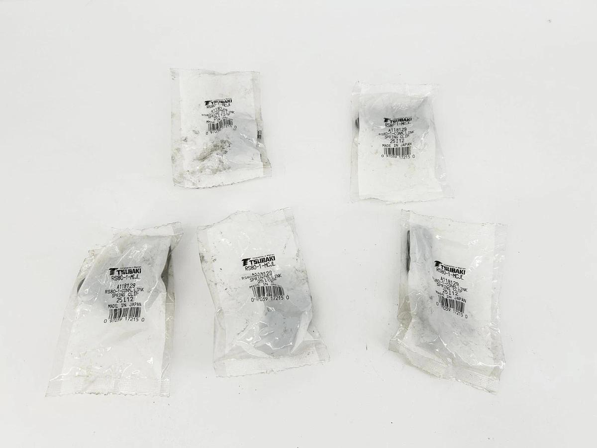 Lot of 5 New Tsubaki RS80-1-MCJL Connecting Links A118129 RS80-1-CONN. LINK