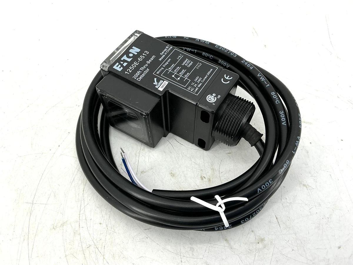 New Eaton 1250E-6513 Ser B1 200ft Thru-Beam Detector 24-240VAC 12-240VDC