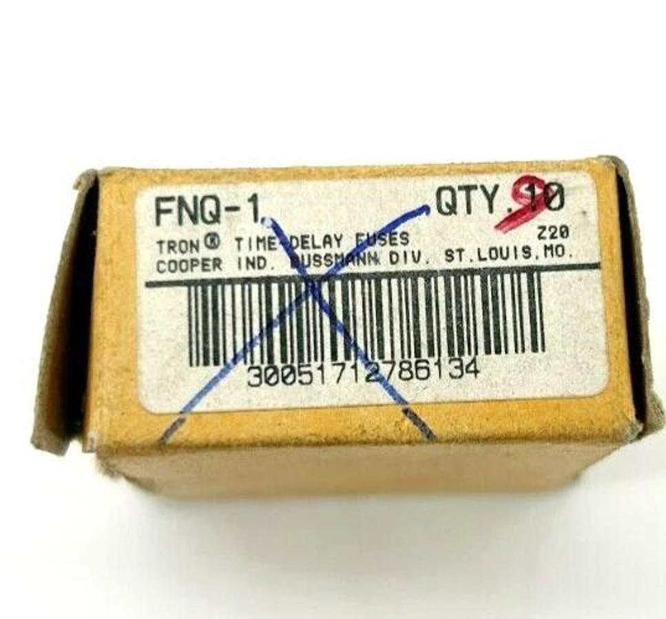 Lot of 8 New Bussmann FNQ-1 Time Delay Fuses 1A 500V