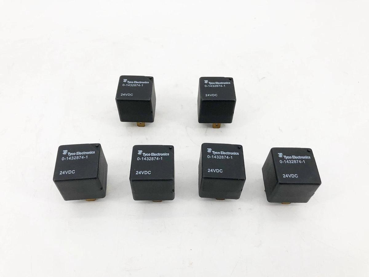 Lot of 6 New Tyco Electronics 0-1432874-1 Relays 24VDC
