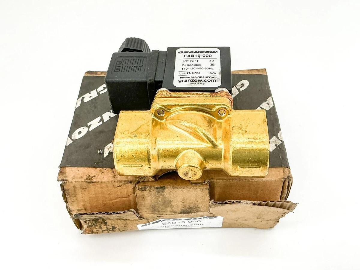 New Granzow E4B19-000 Solenoid Valve 2 Way 1/2"NPT 110/120V 300PSIG