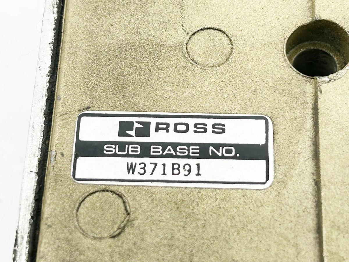 Used Ross Controls W371B91 Manifold Sub Base 5 Port