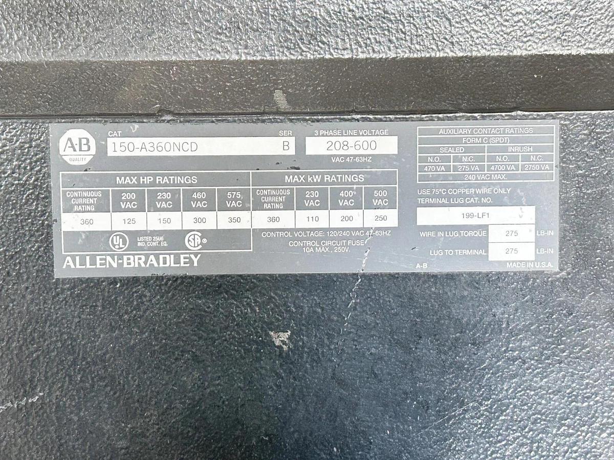 Used Allen Bradley 150-A360NCD Solid State Motor Controller 3ph 575V - for parts