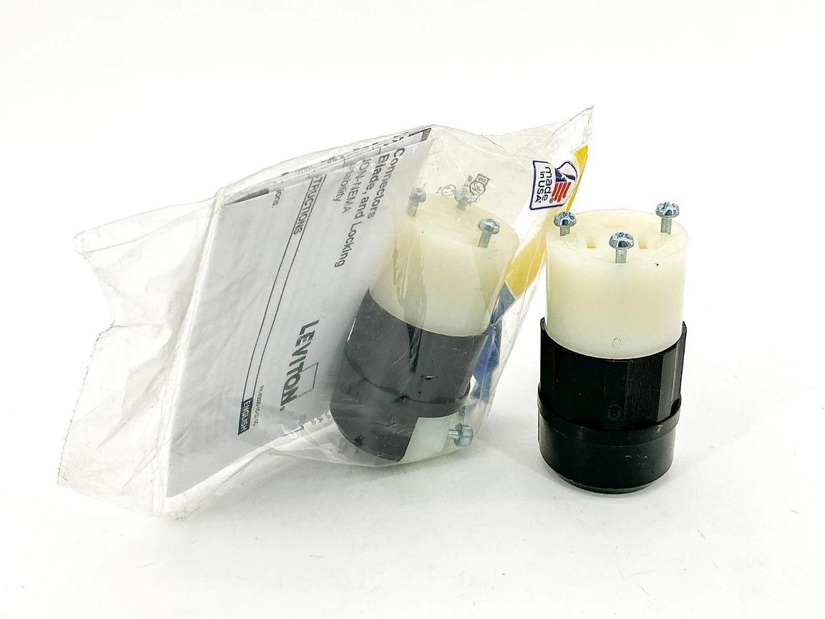 New Lot of 2 Leviton 5269-C Connector Body 2P 3Wire 15-125V 171-5269-C - No Box