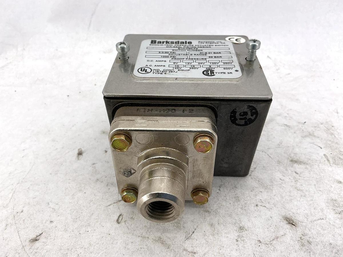 New Barksdale E1H-H90-F2 Pressure Switch 1000PSI .21-6.21 BAR 10A 600V - No Box