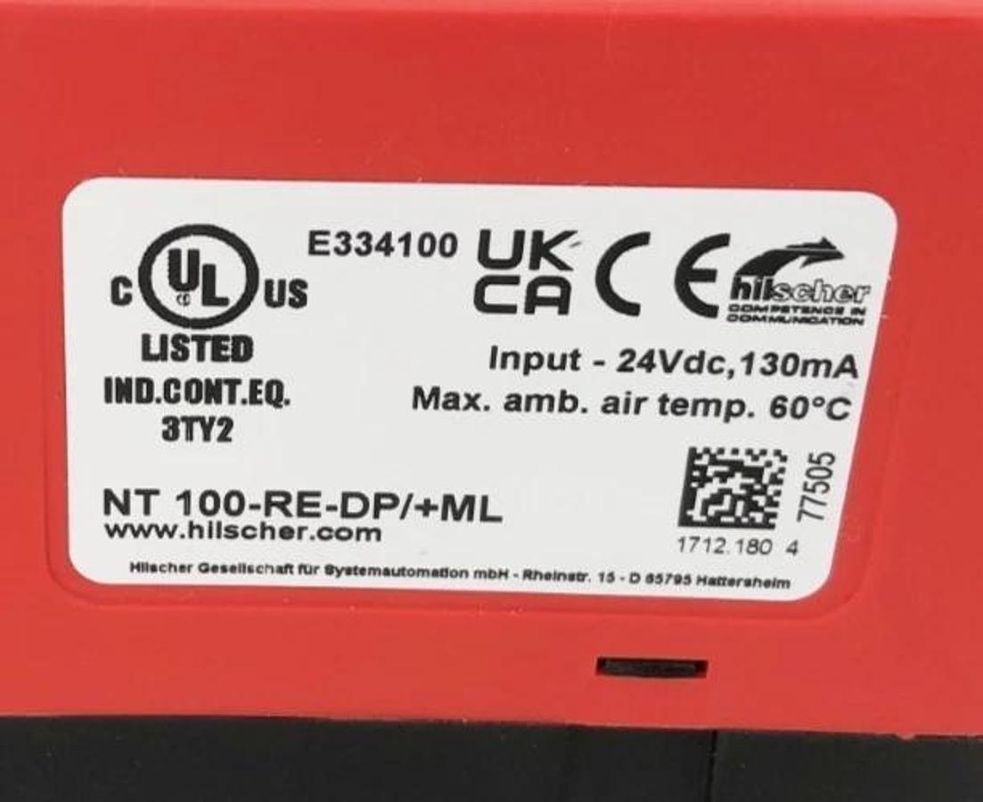 New Hilscher NT 100-RE-DP Gateway Real-Time Ethernet to PROFIBUS DP 1712.180