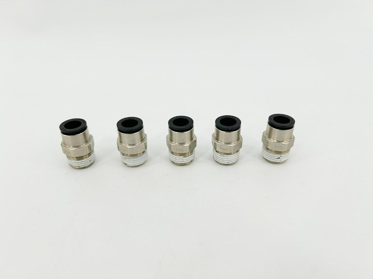Lot of 5 New Lawson 86754 Male Connectors, 3/8" x 3/8", 290PSI