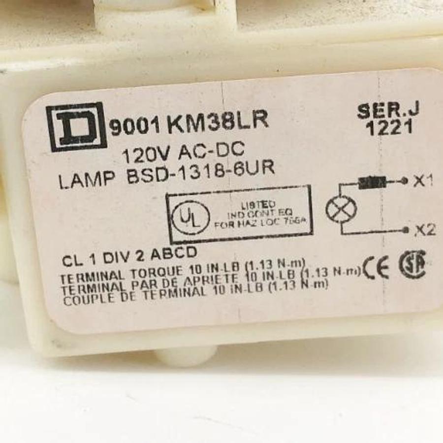 New Schneider Electric 9001SK1L38LRR Red Pushbutton 120VAC/DC Ser. J