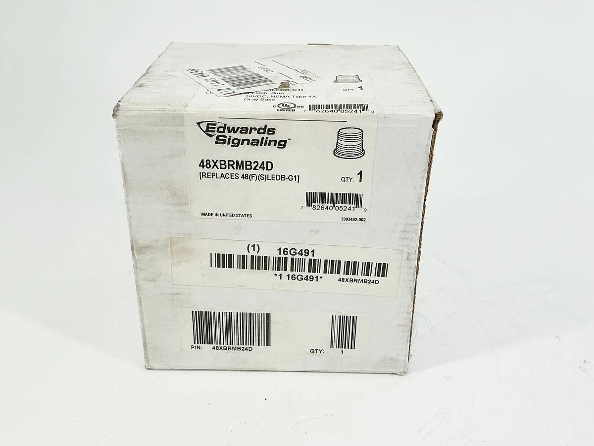New Edwards Signaling 48XBRMB24D Flashing Blue LED Light 24V 1/2" Pipe 16G491