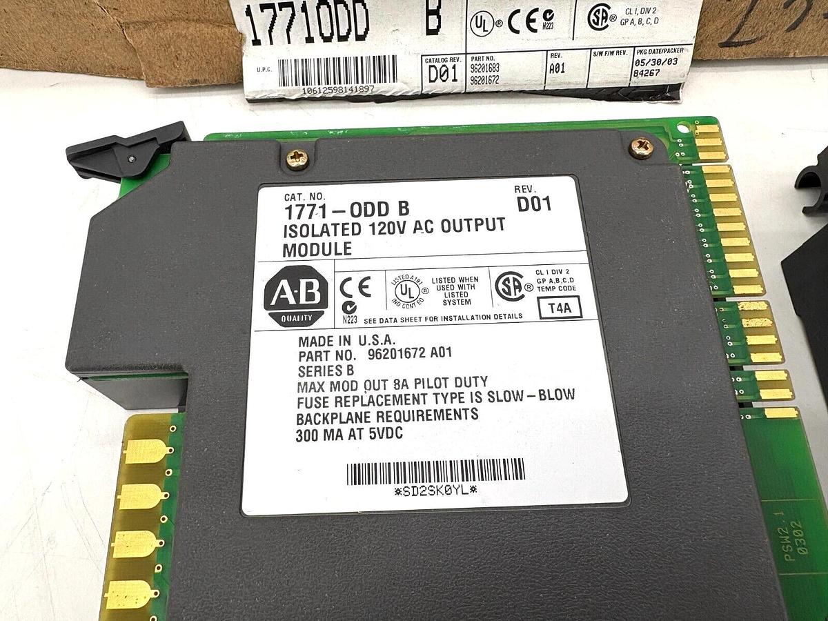 New Allen Bradley 1771-ODD Ser. B PLC-5 Isolated Output Module 120VAC 16-outputs