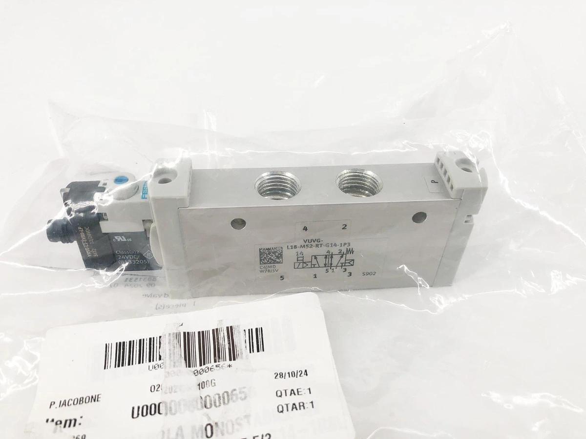 New Festo VUVG-L18-M52-RT-G14-1R8L Solenoid Valve 24VDC 8031531
