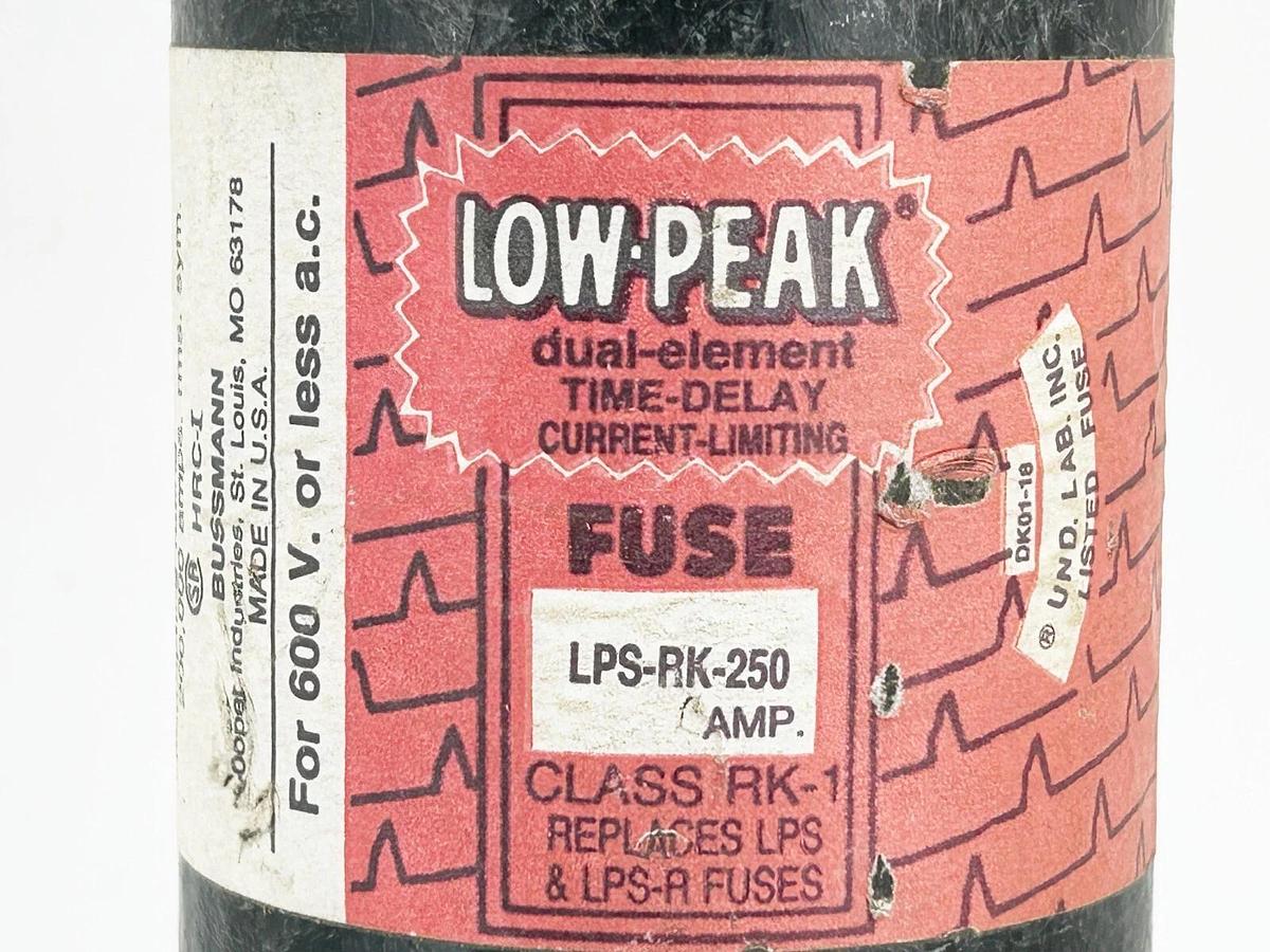 New Bussmann LPS-RK-250 Dual Element Time Delay Fuse 250A 600V Class RK-1