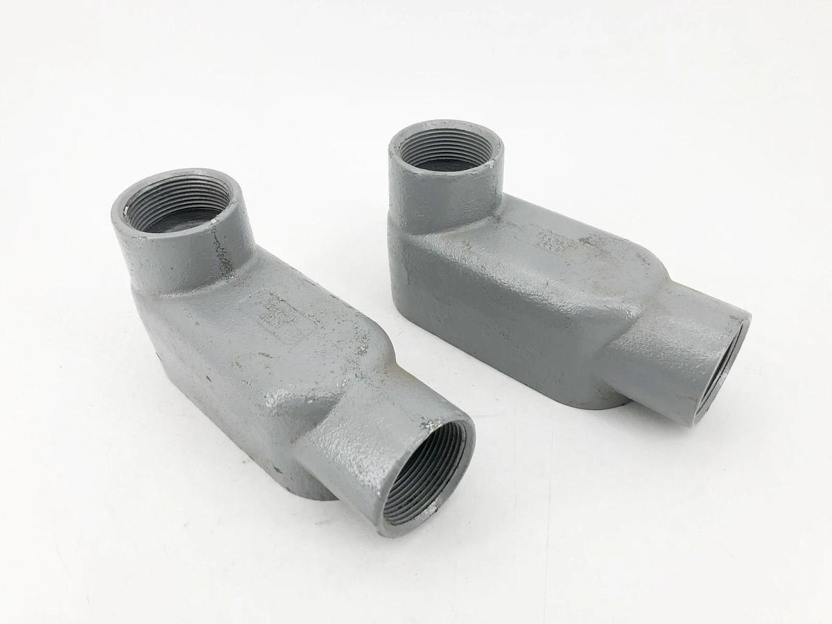 Lot of 2 New Killark LB57 1-1/2" Conduit Outlet Bodies Iron