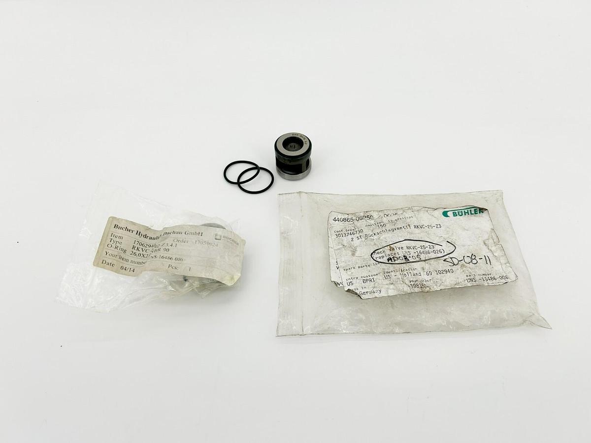 New Buhler RKVC-25-Z3 Check Valve, Bucher RKVC-25-02-Z3.4.1, UNS-16486-006