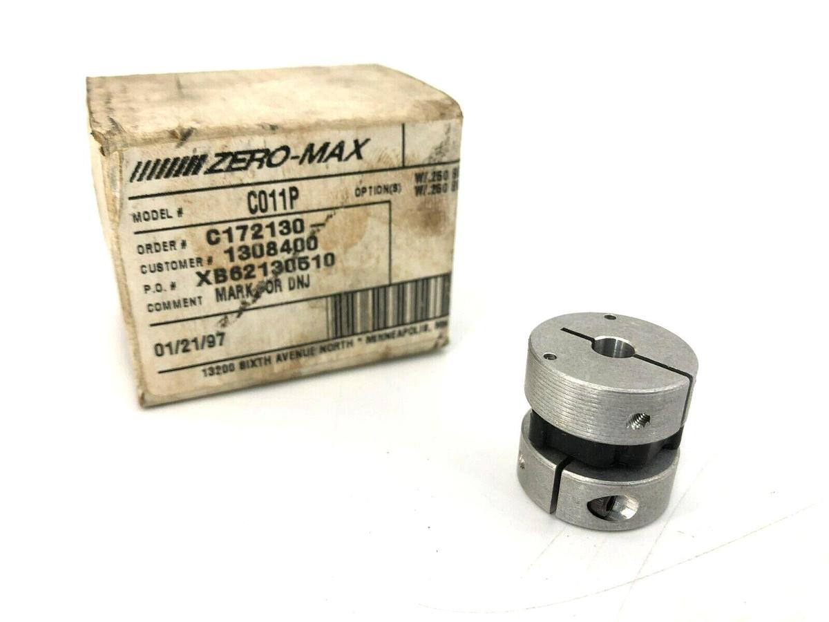 New Zero-Max C011P Control Flex Coupling .25" Bore Sizes 1/4"