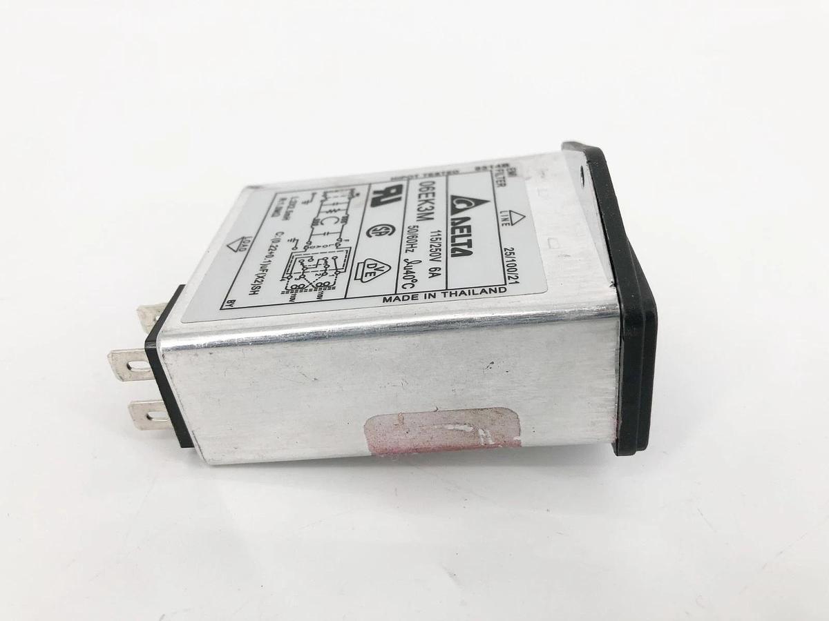 New Delta 06EK3M Power Entry Module EMI Filter 115/250V 6A - No Box