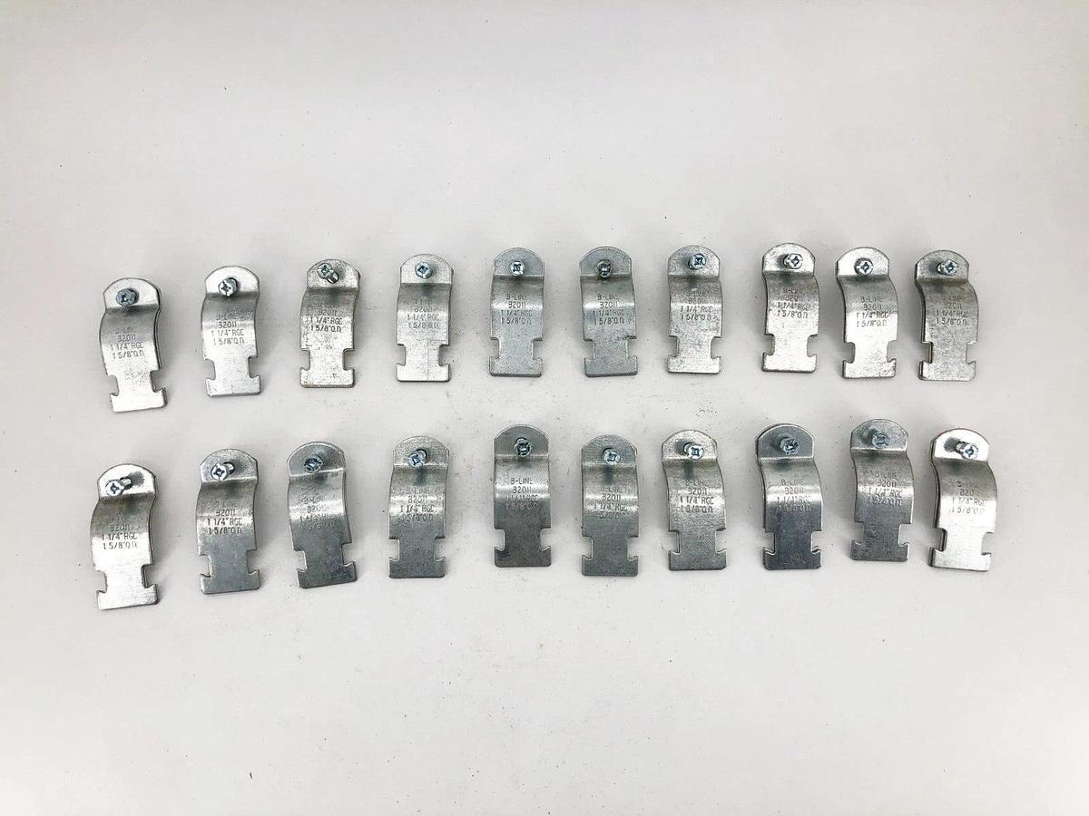 Lot of 20 New Cooper B-Line B2011PAZN Conduit Clamps 1-1/4" RGD 1-5/8