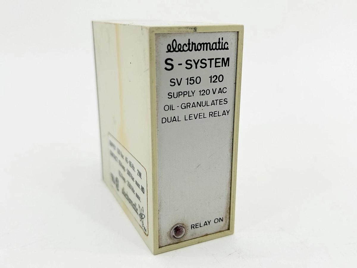 Used Electromatic SV-150-120 Oil Granlates Dual Leval Relay 120V 65Hz 2W