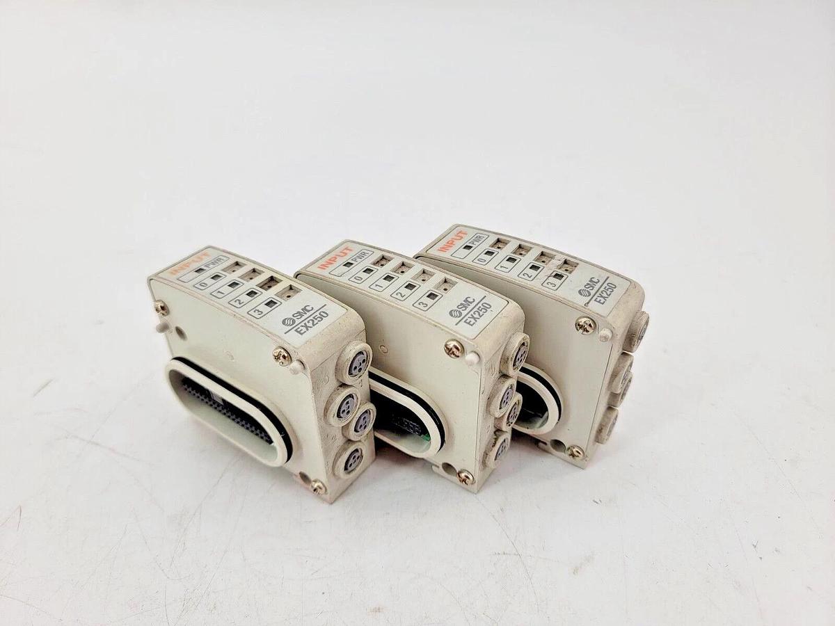 Used Lot of 3 SMC EX250-IE3 Input Block 4 Input M8 24VDC