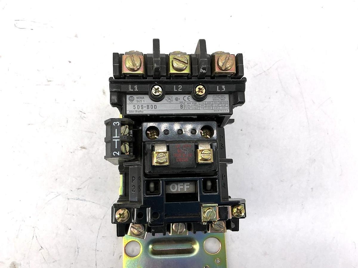 Used Allen Bradley 509-BOD Series B Starter 110/120V 50/60HZ