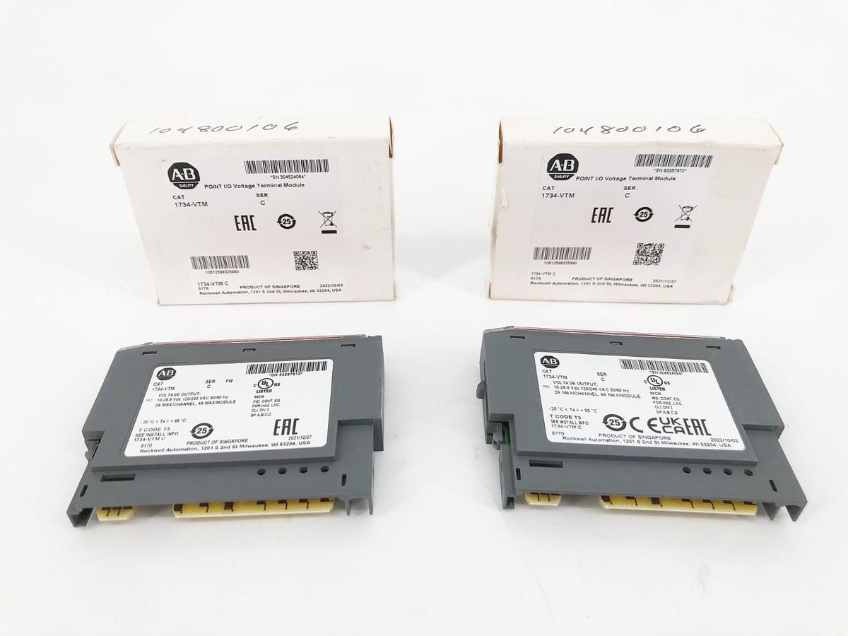 Lot of 2 New Allen Bradley 1734-VTM Ser. C Point I/O Voltage Terminal Module