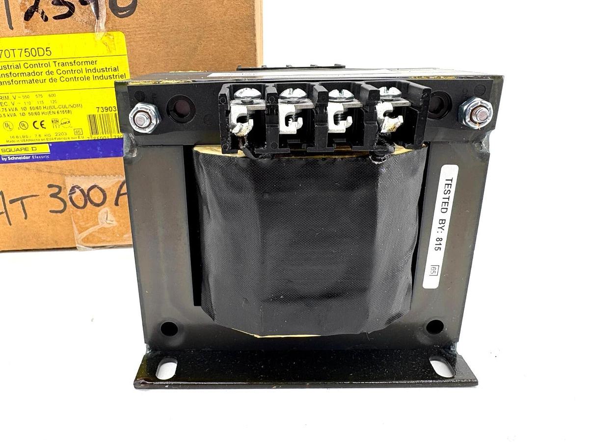 New Square D 9070T750D5 0.75KVA Transformer Pri 550/575/600V Sec 110/115/120V
